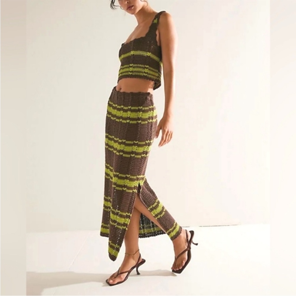 Free People green and brown crochet set - Size XS